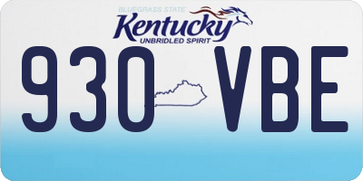 KY license plate 930VBE