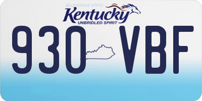 KY license plate 930VBF