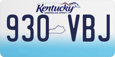 KY license plate 930VBJ