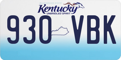 KY license plate 930VBK