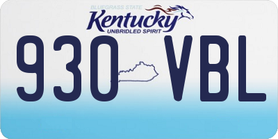 KY license plate 930VBL