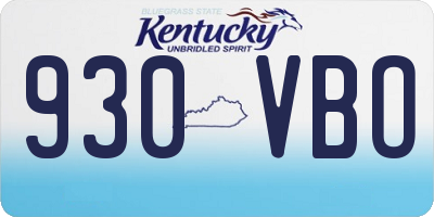 KY license plate 930VBO