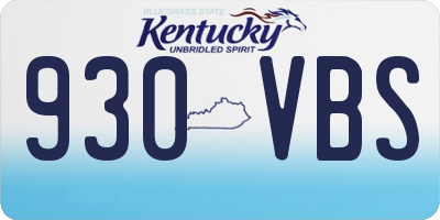 KY license plate 930VBS