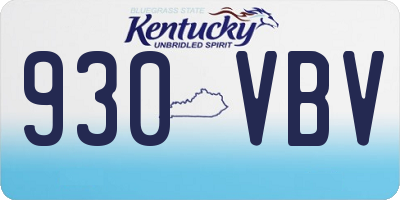 KY license plate 930VBV