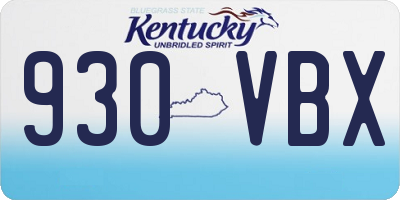 KY license plate 930VBX