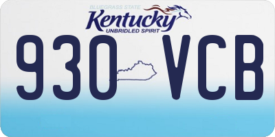 KY license plate 930VCB