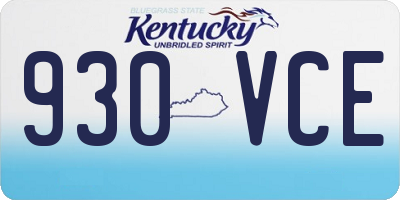 KY license plate 930VCE