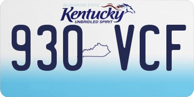 KY license plate 930VCF