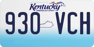 KY license plate 930VCH