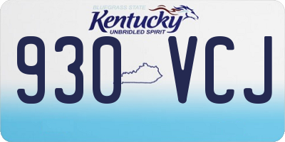 KY license plate 930VCJ
