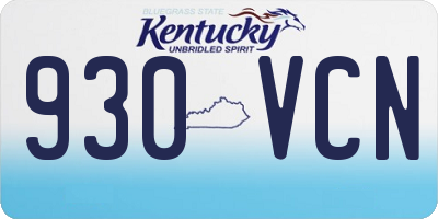 KY license plate 930VCN