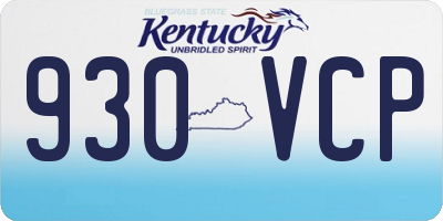 KY license plate 930VCP