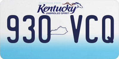 KY license plate 930VCQ