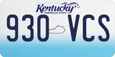 KY license plate 930VCS