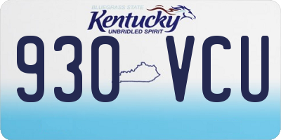 KY license plate 930VCU