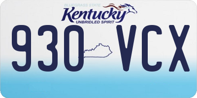 KY license plate 930VCX
