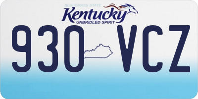 KY license plate 930VCZ