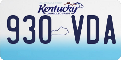 KY license plate 930VDA
