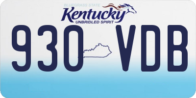 KY license plate 930VDB