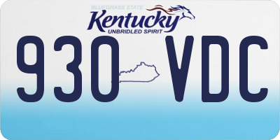 KY license plate 930VDC