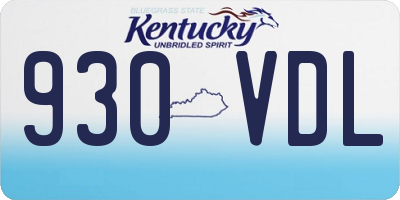 KY license plate 930VDL