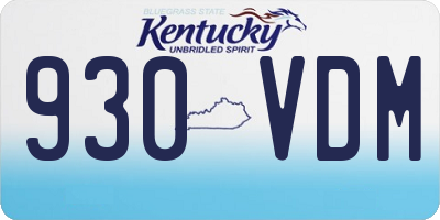 KY license plate 930VDM