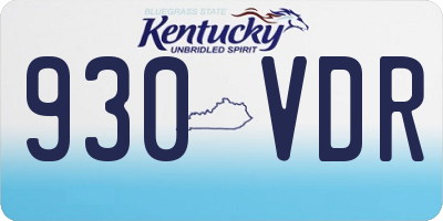 KY license plate 930VDR