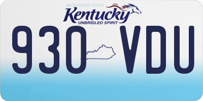 KY license plate 930VDU