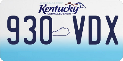 KY license plate 930VDX