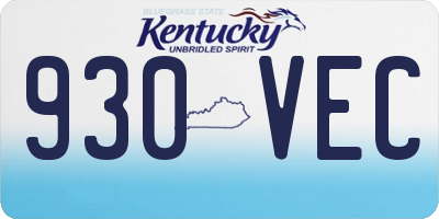 KY license plate 930VEC