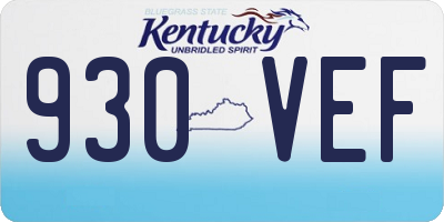 KY license plate 930VEF