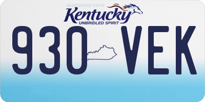 KY license plate 930VEK