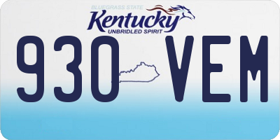 KY license plate 930VEM
