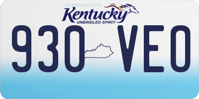 KY license plate 930VEO