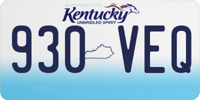 KY license plate 930VEQ