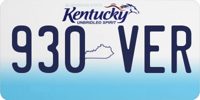 KY license plate 930VER