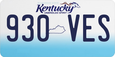 KY license plate 930VES