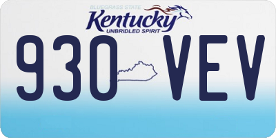 KY license plate 930VEV