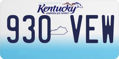 KY license plate 930VEW