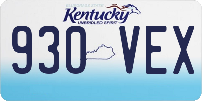 KY license plate 930VEX