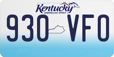 KY license plate 930VFO