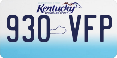 KY license plate 930VFP