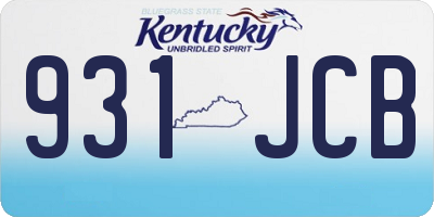 KY license plate 931JCB