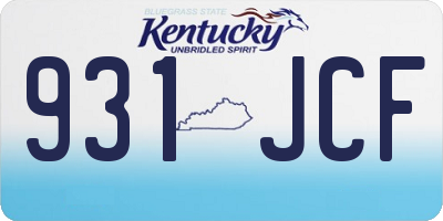 KY license plate 931JCF