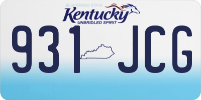 KY license plate 931JCG