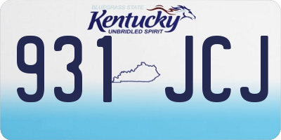 KY license plate 931JCJ