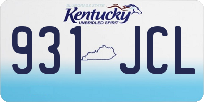 KY license plate 931JCL