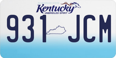 KY license plate 931JCM