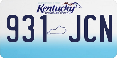 KY license plate 931JCN