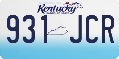 KY license plate 931JCR